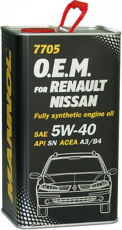 7705 OEM for Renault Nissan 5W-40 SN/CF  4л.