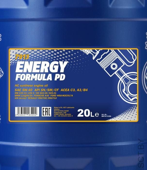 Energy Formula PD 5w-40 SN/CF 20л.