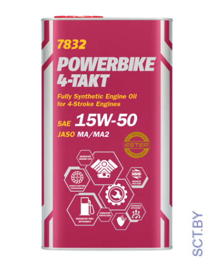 MANNOL 7832 4-Takt Powerbike 15W-50 4л Метал синтетическое моторное масло