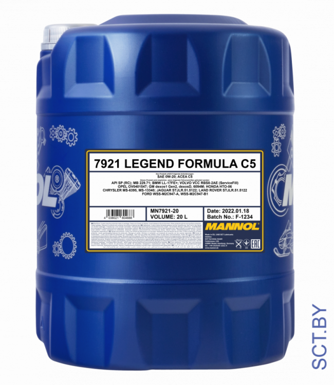MANNOL 7921 Legend Formula C5 0W-20 API SP (RC) 208л ESTER синтетическое моторное масло