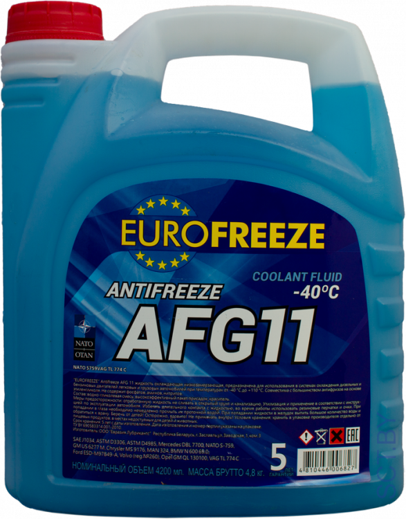 Antifreeze Eurofreeze AFG11 -40?C 4.2Л - sct.by - Автомобильные масла и смазки, автозапчасти.