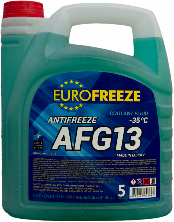 Antifreeze EUROFREEZE AFG 13 -35C 4.7 кг ЗЕЛЕНЫЙ